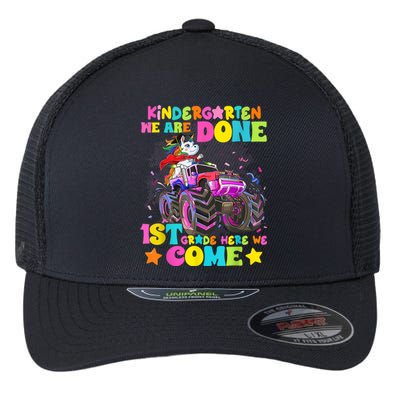 Unicorn Kindergarten We Are Done 1st Grade Here We Come Flexfit Unipanel Trucker Cap