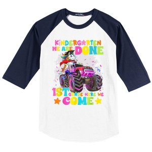 Unicorn Kindergarten We Are Done 1st Grade Here We Come Baseball Sleeve Shirt