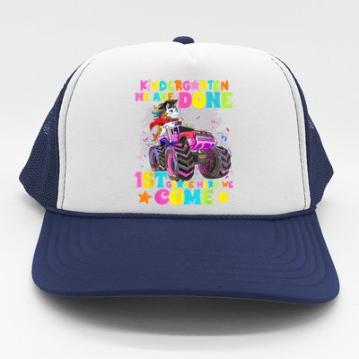 Unicorn Kindergarten We Are Done 1st Grade Here We Come Trucker Hat