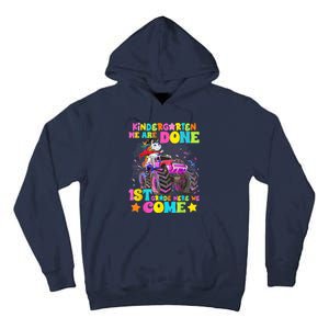 Unicorn Kindergarten We Are Done 1st Grade Here We Come Tall Hoodie