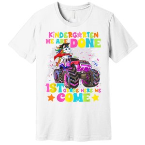 Unicorn Kindergarten We Are Done 1st Grade Here We Come Premium T-Shirt