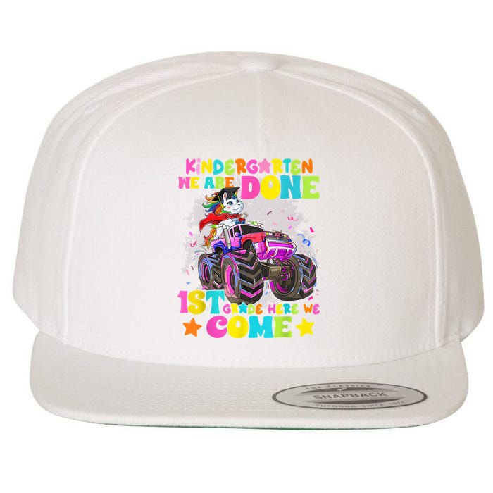 Unicorn Kindergarten We Are Done 1st Grade Here We Come Wool Snapback Cap