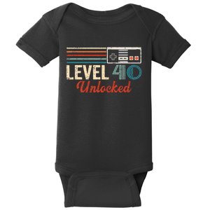 Unlocked Level 40 Birthday Boy Video Game Controller Baby Bodysuit