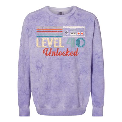 Unlocked Level 40 Birthday Colorblast Crewneck Sweatshirt