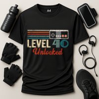 Unlocked Level 40 Birthday Cooling Performance Crew T-Shirt