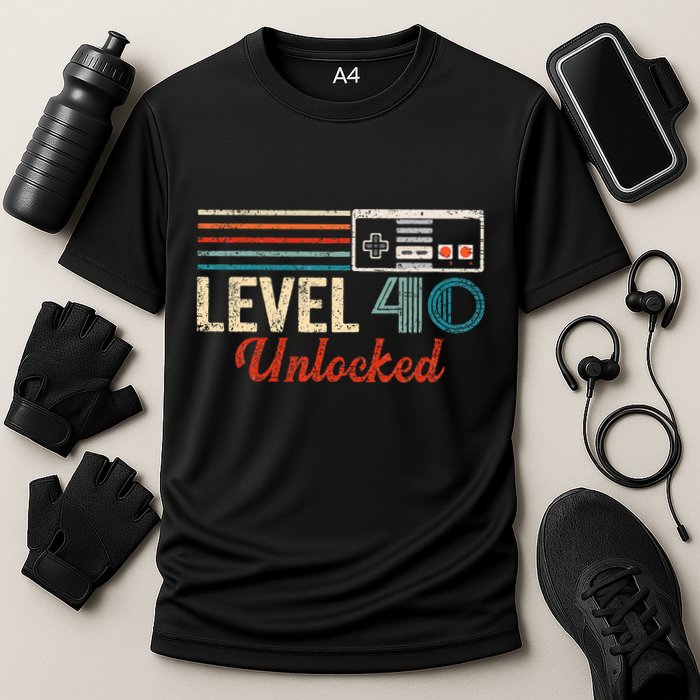 Unlocked Level 40 Birthday Cooling Performance Crew T-Shirt