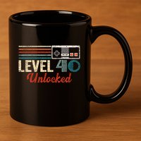 Unlocked Level 40 Birthday 11oz C Handle Ceramic Mug