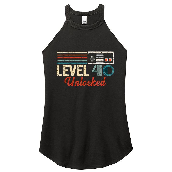 Unlocked Level 40 Birthday Women's Perfect Tri Rocker Tank