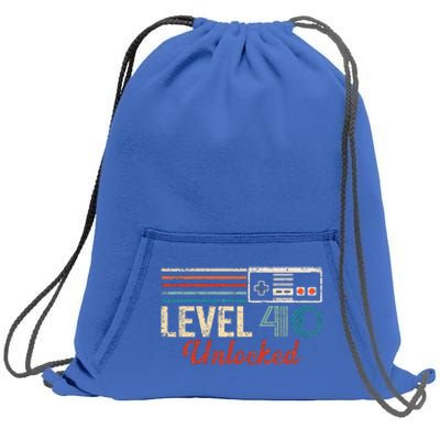 Unlocked Level 40 Birthday Sweatshirt Cinch Pack Bag