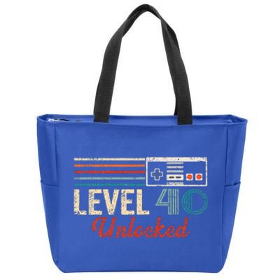 Unlocked Level 40 Birthday Zip Tote Bag