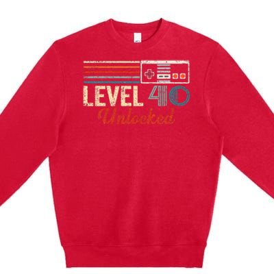 Unlocked Level 40 Birthday Premium Crewneck Sweatshirt