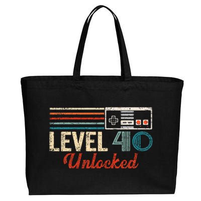 Unlocked Level 40 Birthday Cotton Canvas Jumbo Tote