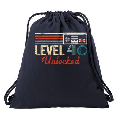 Unlocked Level 40 Birthday Drawstring Bag