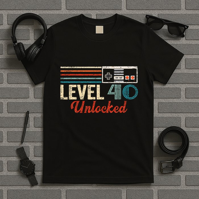 Unlocked Level 40 Birthday Boy Video Game Controller T-Shirt