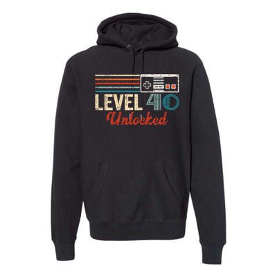 Unlocked Level 40 Birthday Boy Video Game Controller Premium Hoodie