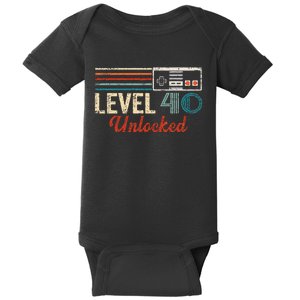 Unlocked Level 40 Birthday Boy Video Game Controller Baby Bodysuit