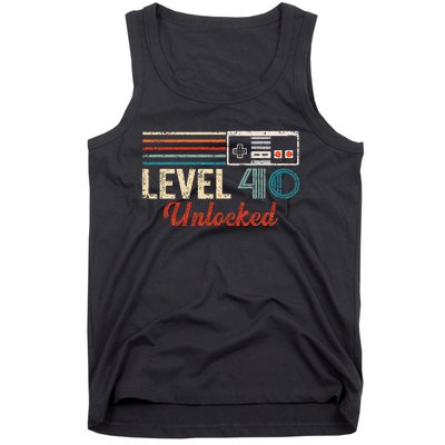 Unlocked Level 40 Birthday Boy Video Game Controller Tank Top