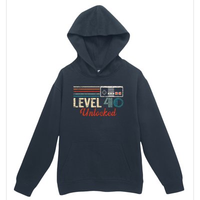 Unlocked Level 40 Birthday Boy Video Game Controller Urban Pullover Hoodie