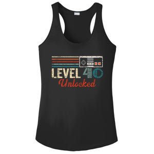 Unlocked Level 40 Birthday Boy Video Game Controller Ladies PosiCharge Competitor Racerback Tank