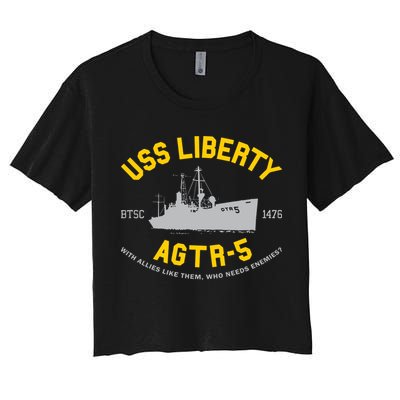 Uss Liberty Agtr 5 Women's Crop Top Tee