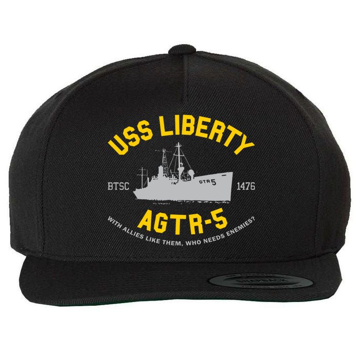 Uss Liberty Agtr 5 Wool Snapback Cap