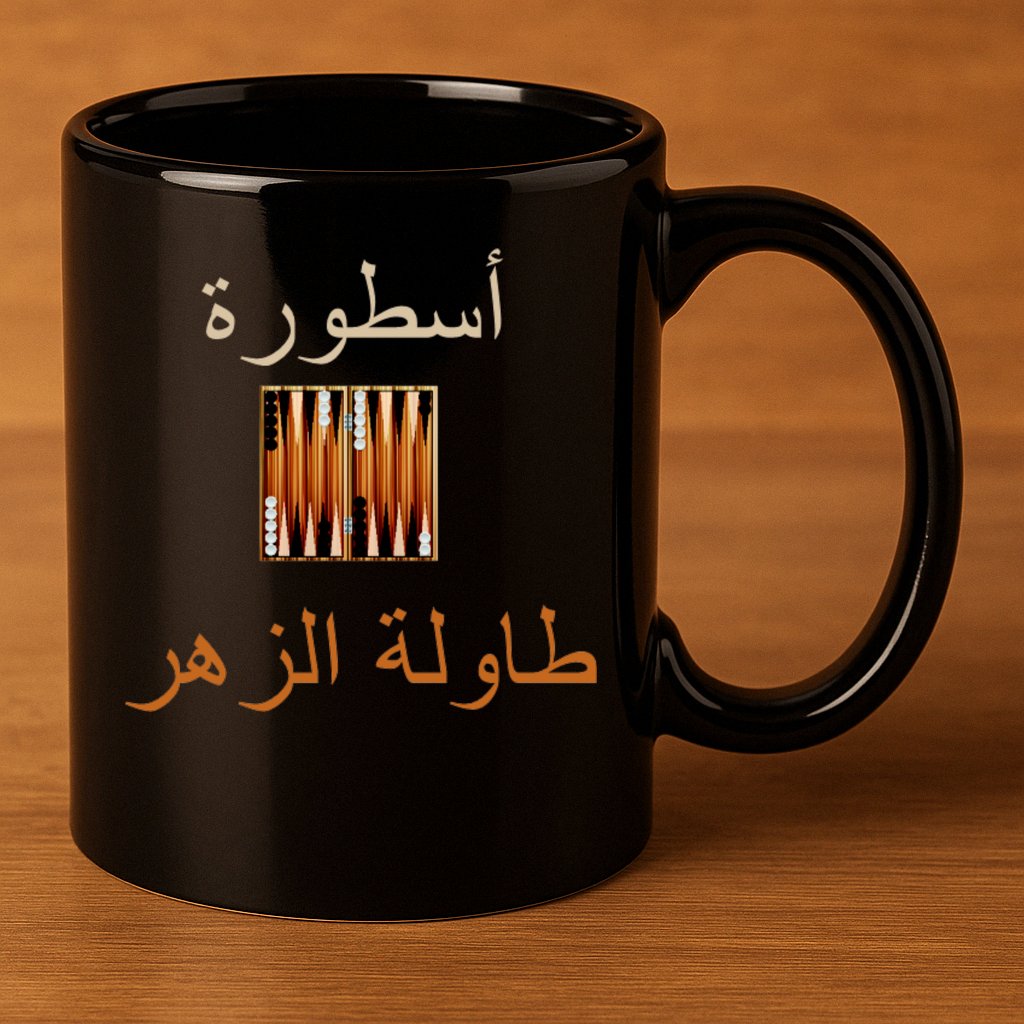 'Usturat Luebat Altaawila Arabic Backgammon 11oz C Handle Ceramic Mug
