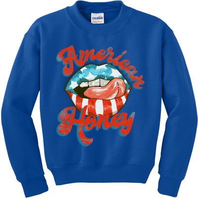 Usa Lips American Honey Gift Kids Sweatshirt