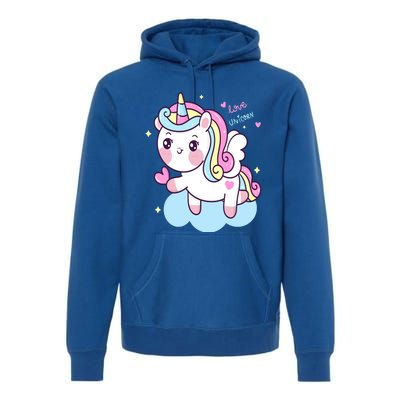 Unicorns Love And Valentines Day Gift Premium Hoodie