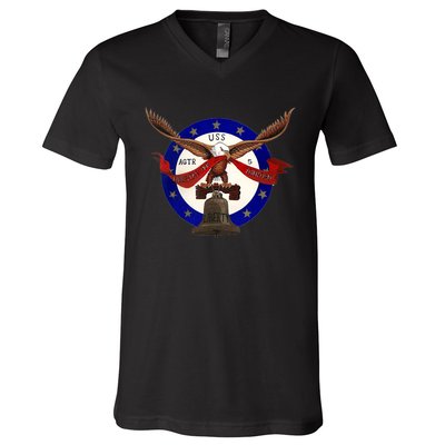 USS Liberty Badge Remember the USS Liberty V-Neck T-Shirt