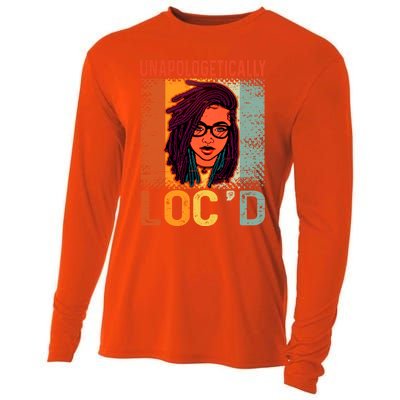 Unapologetically Loc'd Black Queen Melanin Loc'd Hair Cool Gift Cooling Performance Long Sleeve Crew