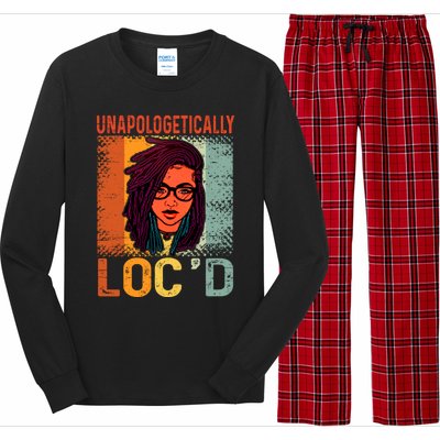 Unapologetically Loc'd Black Queen Melanin Loc'd Hair Cool Gift Long Sleeve Pajama Set