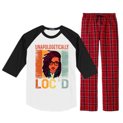 Unapologetically Loc'd Black Queen Melanin Loc'd Hair Cool Gift Raglan Sleeve Pajama Set