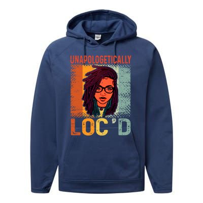 Unapologetically Loc'd Black Queen Melanin Loc'd Hair Cool Gift Performance Fleece Hoodie