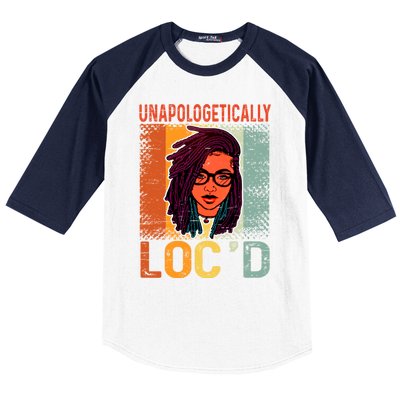 Unapologetically Loc'd Black Queen Melanin Loc'd Hair Cool Gift Baseball Sleeve Shirt