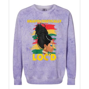 Unapologetically Loc'd Black 's History Month Afro Hair Colorblast Crewneck Sweatshirt