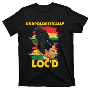 Unapologetically Loc'd Black 's History Month Afro Hair T-Shirt