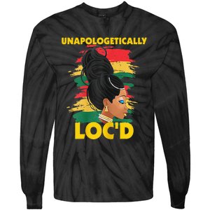 Unapologetically Loc'd Black 's History Month Afro Hair Tie-Dye Long Sleeve Shirt