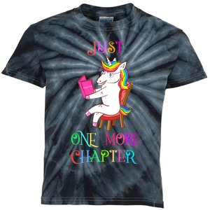 Unicorn Librarian Book Collector Gift Just One More Chapter Kids Tie-Dye T-Shirt