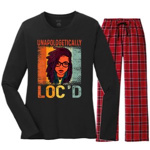 Unapologetically Loc'd Black History Queen Melanin Loc'd Women's Long Sleeve Flannel Pajama Set 