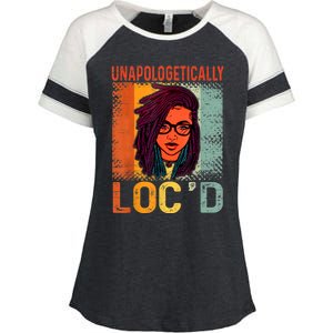 Unapologetically Loc'd Black History Queen Melanin Loc'd Enza Ladies Jersey Colorblock Tee