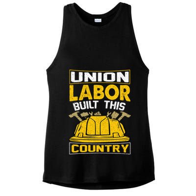 Union Labor Built This Country Graphic Ladies PosiCharge Tri-Blend Wicking Tank