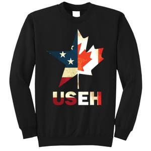 USEH Leaf Canadian American Flag Shirts Canada USA Flag Gift Sweatshirt