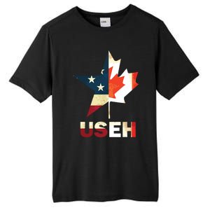 USEH Leaf Canadian American Flag Shirts Canada USA Flag Gift Tall Fusion ChromaSoft Performance T-Shirt