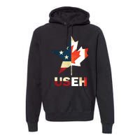 USEH Leaf Canadian American Flag Shirts Canada USA Flag Gift Premium Hoodie