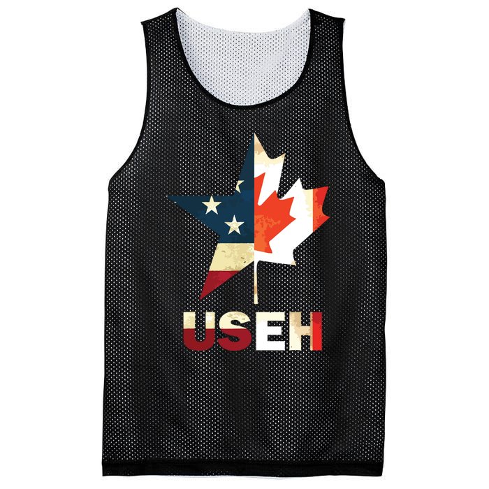 USEH Leaf Canadian American Flag Shirts Canada USA Flag Gift Mesh Reversible Basketball Jersey Tank