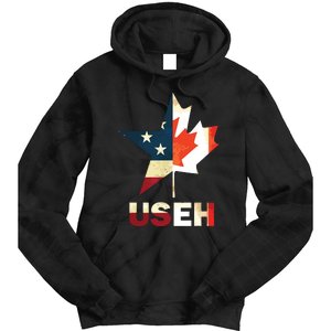 USEH Leaf Canadian American Flag Shirts Canada USA Flag Gift Tie Dye Hoodie