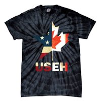 USEH Leaf Canadian American Flag Shirts Canada USA Flag Gift Tie-Dye T-Shirt