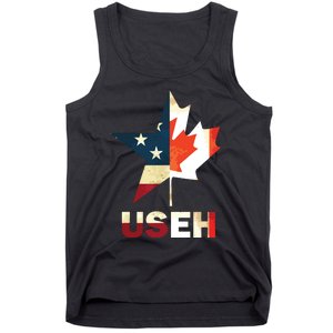 USEH Leaf Canadian American Flag Shirts Canada USA Flag Gift Tank Top