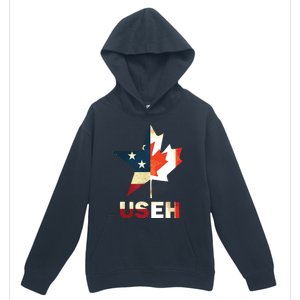 USEH Leaf Canadian American Flag Shirts Canada USA Flag Gift Urban Pullover Hoodie