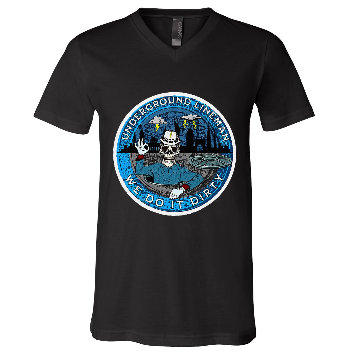 Underground Lineman Cable Splicer V-Neck T-Shirt
